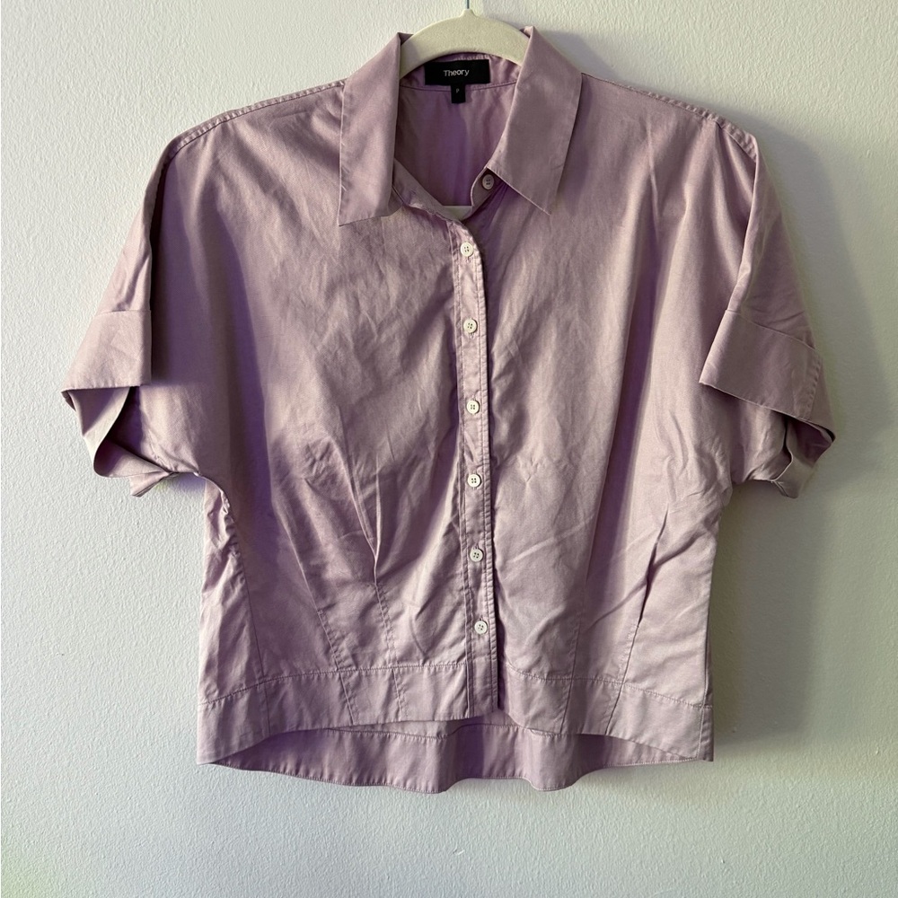 Theory Lavender Button-Down Shirt